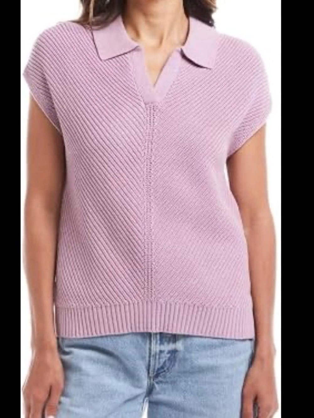 Weatherproof Lilac V-Neck Knit Sweater Top